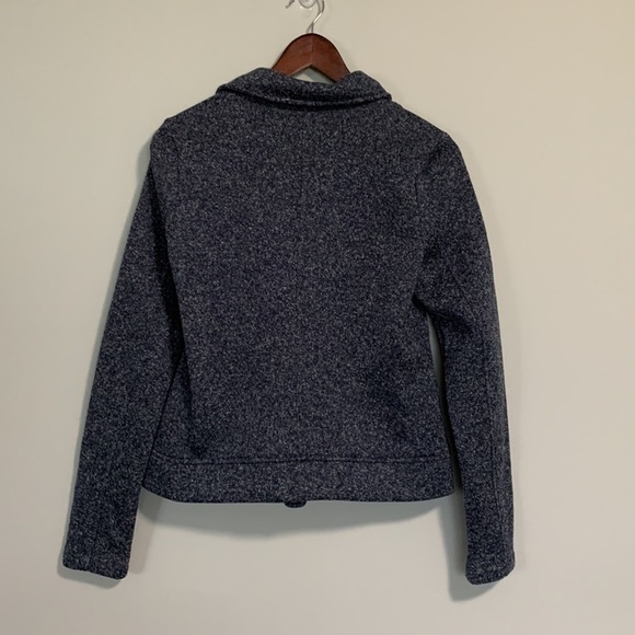 Banana Republic Asymmetrical Sweater Jacket Small Navy Blue/White Mix - Picture 2 of 12